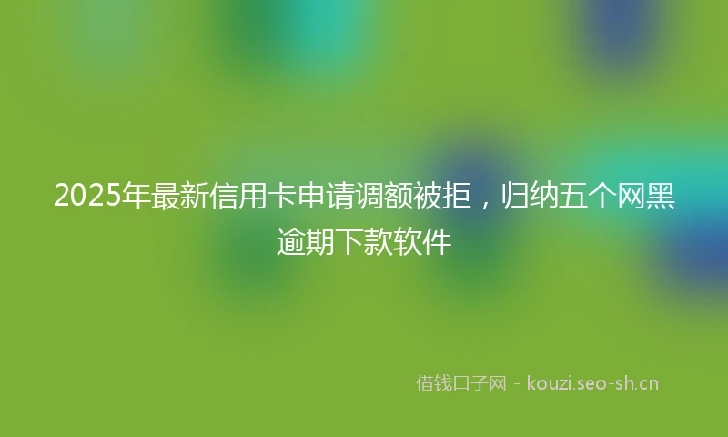 2025年最新信用卡申请调额被拒，归纳五个网黑逾期下款软件