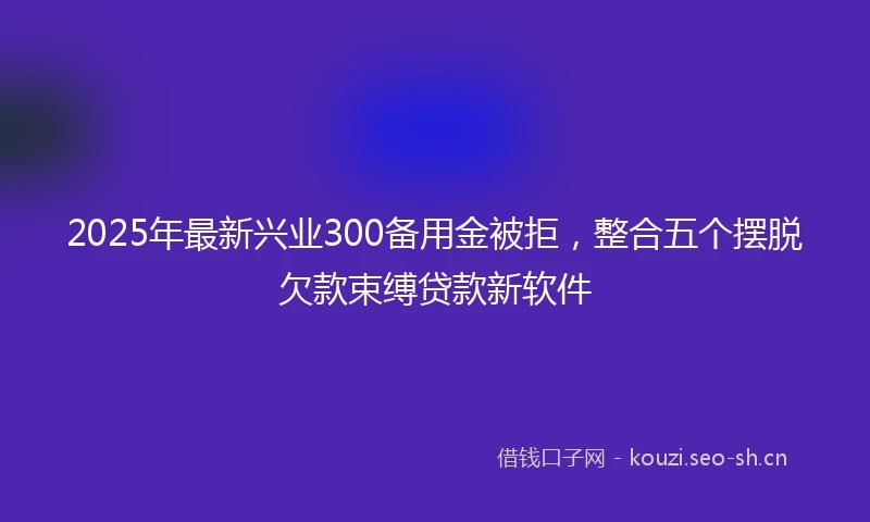 2025年最新兴业300备用金被拒，整合五个摆脱欠款束缚贷款新软件