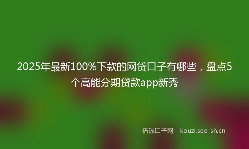 2025年最新100%下款的网贷口子有哪些，盘点5个高能分期贷款app新秀