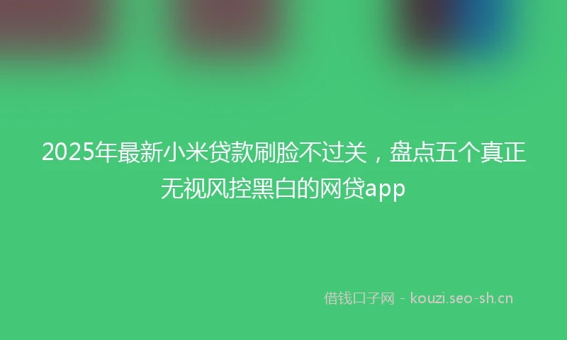 2025年最新小米贷款刷脸不过关，盘点五个真正无视风控黑白的网贷app