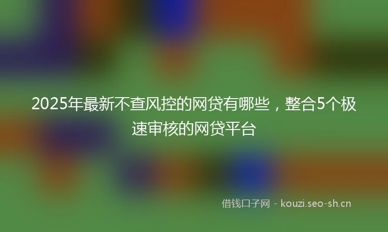 2025年最新不查风控的网贷有哪些，整合5个极速审核的网贷平台