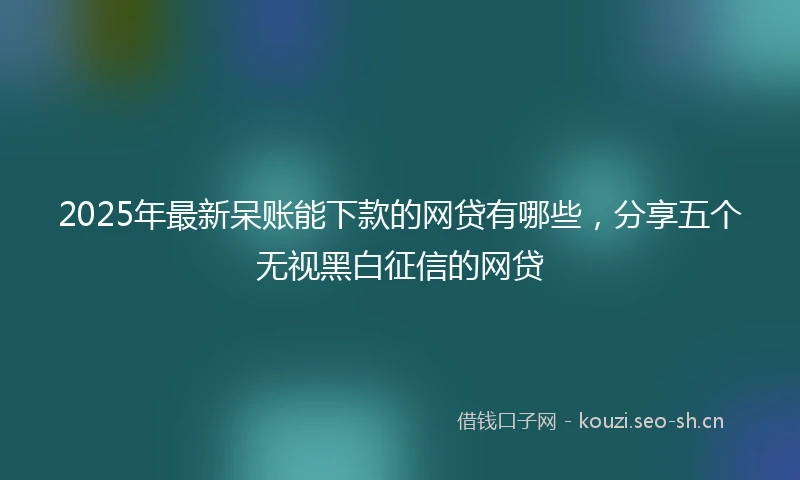 2025年最新呆账能下款的网贷有哪些，分享五个无视黑白征信的网贷