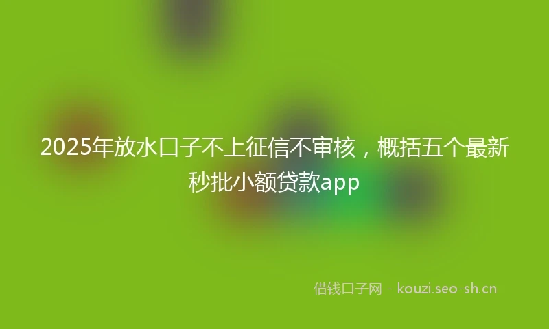 2025年放水口子不上征信不审核，概括五个最新秒批小额贷款app