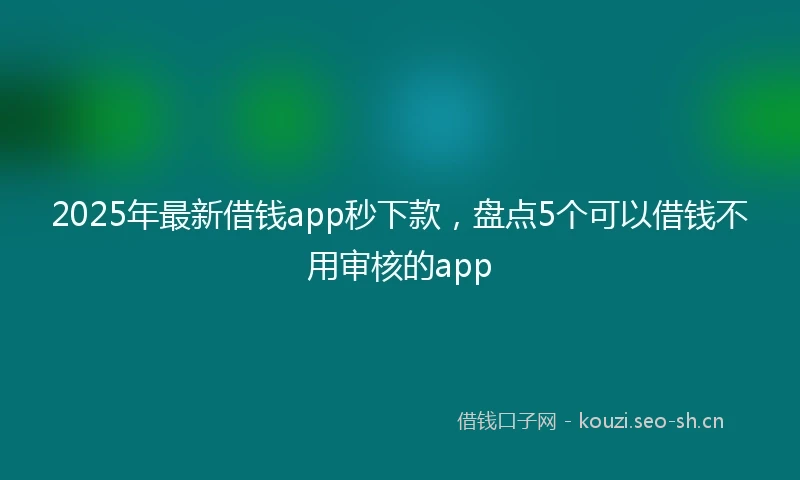 2025年最新借钱app秒下款，盘点5个可以借钱不用审核的app