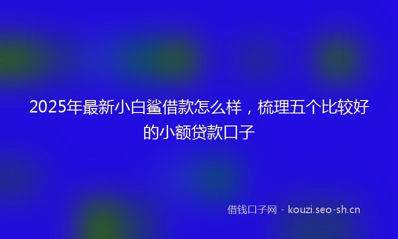 2025年最新小白鲨借款怎么样，梳理五个比较好的小额贷款口子