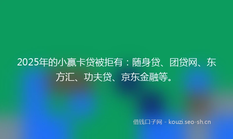 2025年的小赢卡贷被拒有：随身贷、团贷网、东方汇、功夫贷、京东金融等。