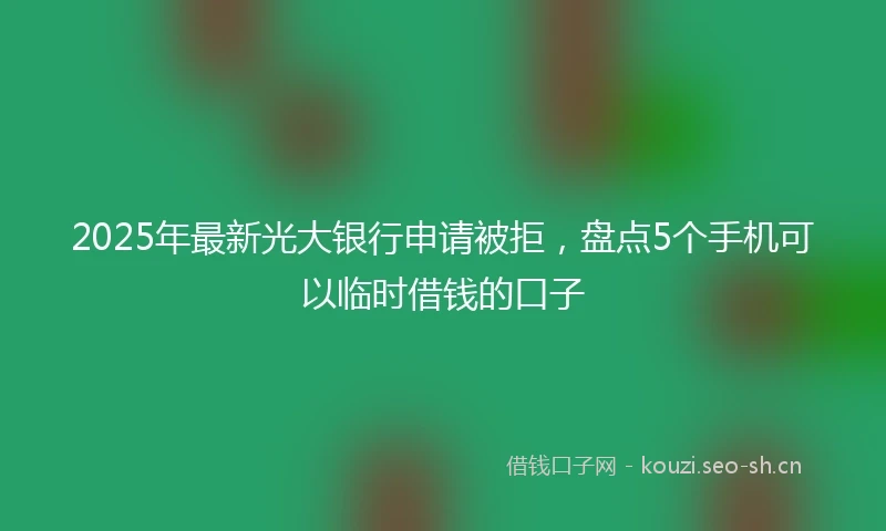 2025年最新光大银行申请被拒，盘点5个手机可以临时借钱的口子