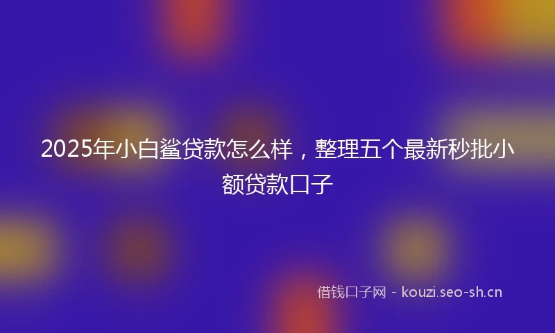 2025年小白鲨贷款怎么样，整理五个最新秒批小额贷款口子