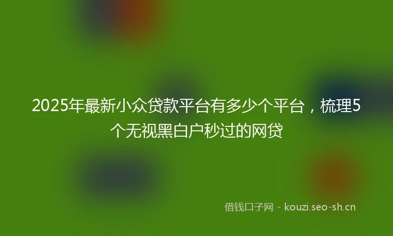 2025年最新小众贷款平台有多少个平台，梳理5个无视黑白户秒过的网贷