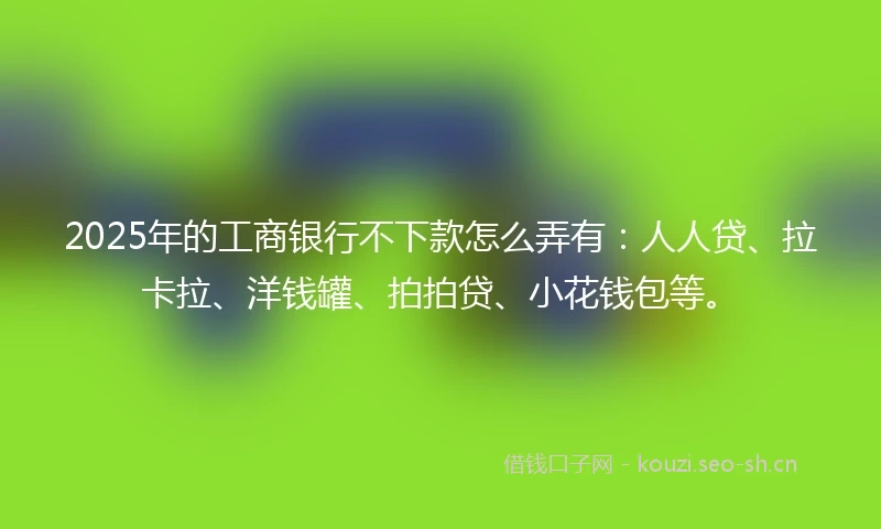 2025年的工商银行不下款怎么弄有：人人贷、拉卡拉、洋钱罐、拍拍贷、小花钱包等。