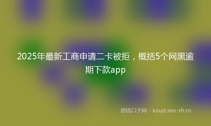2025年最新工商申请二卡被拒，概括5个网黑逾期下款app