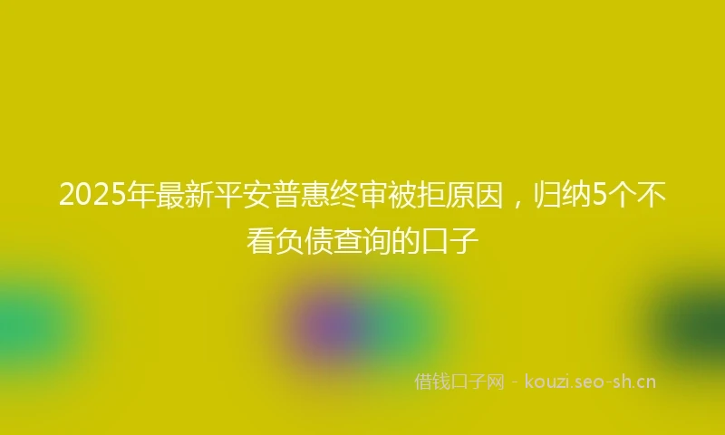 2025年最新平安普惠终审被拒原因，归纳5个不看负债查询的口子