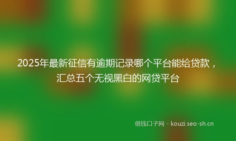2025年最新征信有逾期记录哪个平台能给贷款，汇总五个无视黑白的网贷平台