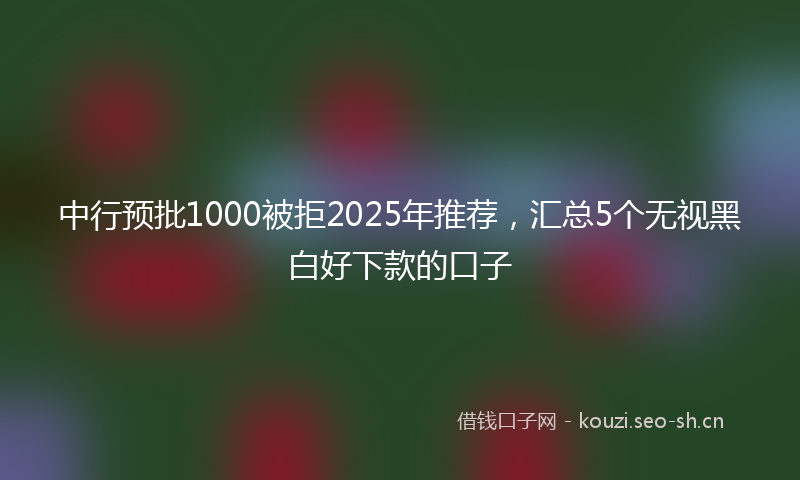 中行预批1000被拒2025年推荐，汇总5个无视黑白好下款的口子