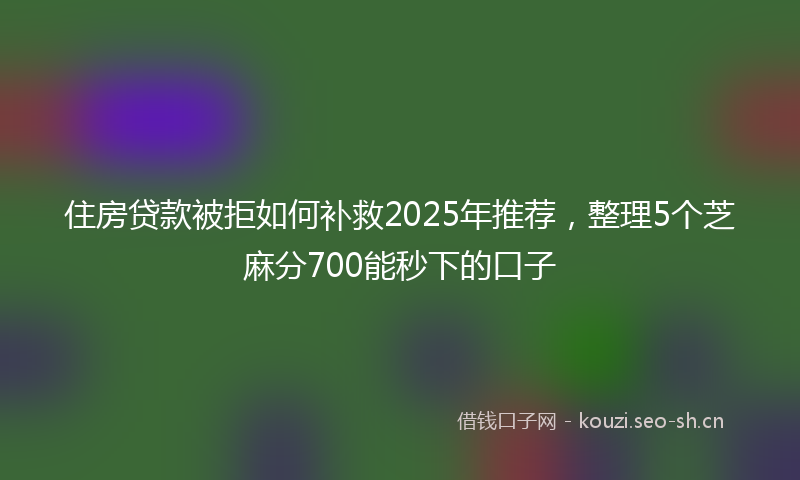 住房贷款被拒如何补救2025年推荐，整理5个芝麻分700能秒下的口子