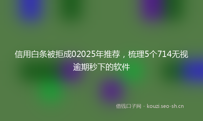 信用白条被拒成02025年推荐，梳理5个714无视逾期秒下的软件