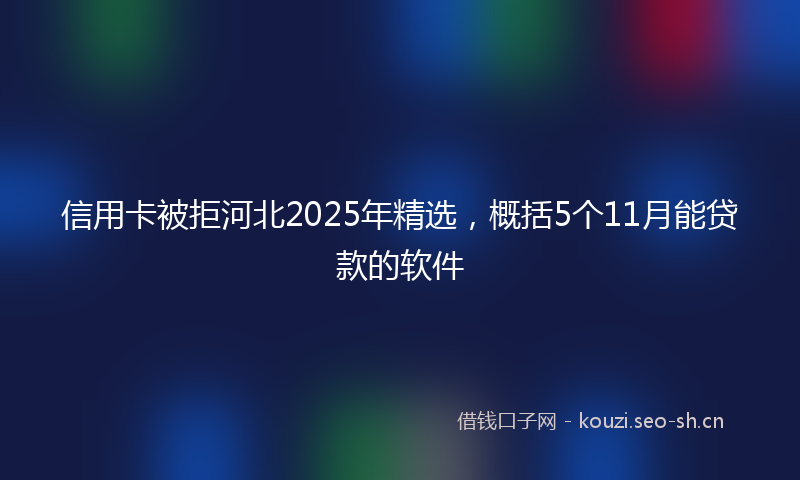 信用卡被拒河北2025年精选，概括5个11月能贷款的软件
