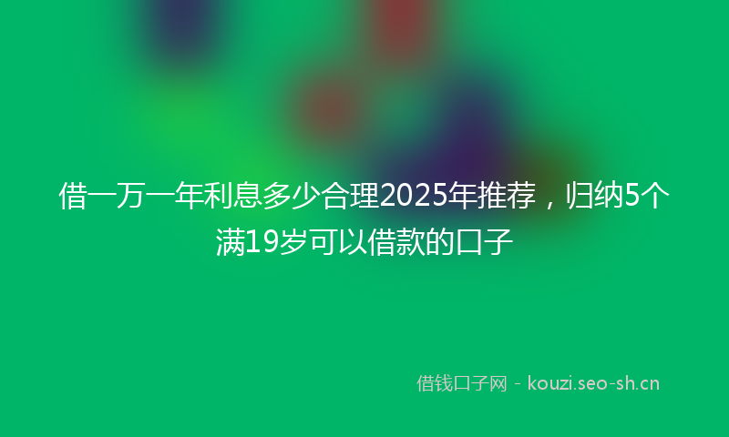 借一万一年利息多少合理2025年推荐，归纳5个满19岁可以借款的口子