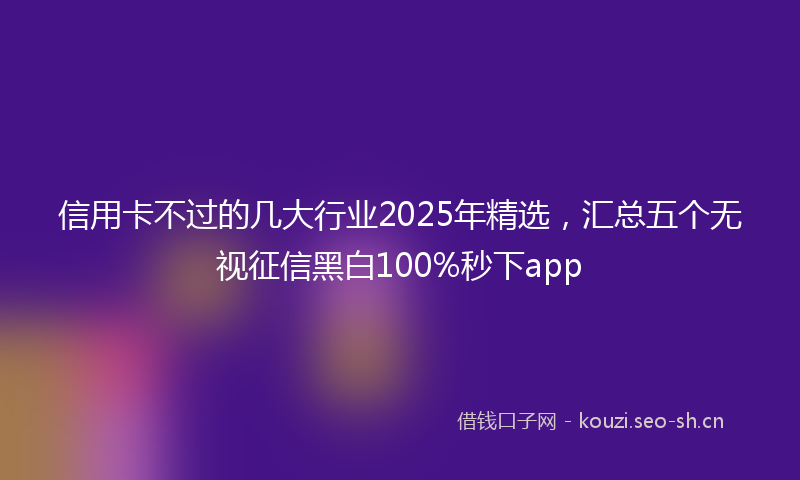 信用卡不过的几大行业2025年精选，汇总五个无视征信黑白100%秒下app