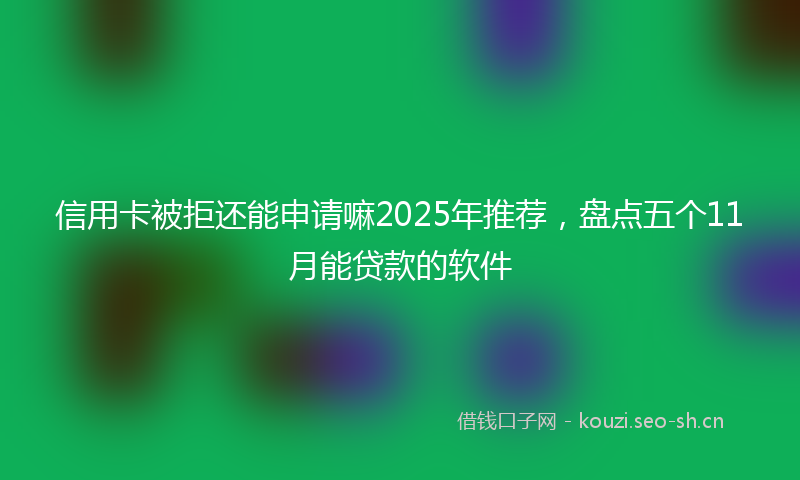 信用卡被拒还能申请嘛2025年推荐，盘点五个11月能贷款的软件