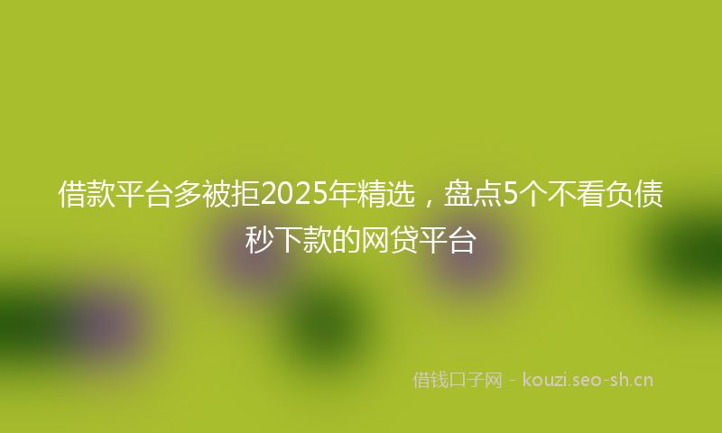 借款平台多被拒2025年精选，盘点5个不看负债秒下款的网贷平台
