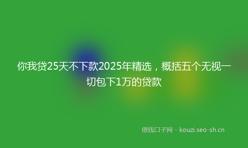 你我贷25天不下款2025年精选，概括五个无视一切包下1万的贷款