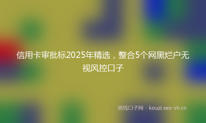 信用卡审批标2025年精选，整合5个网黑烂户无视风控口子