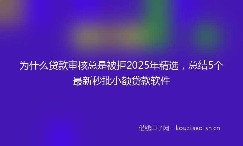 为什么贷款审核总是被拒2025年精选，总结5个最新秒批小额贷款软件