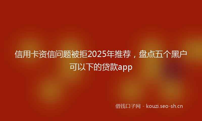 信用卡资信问题被拒2025年推荐，盘点五个黑户可以下的贷款app