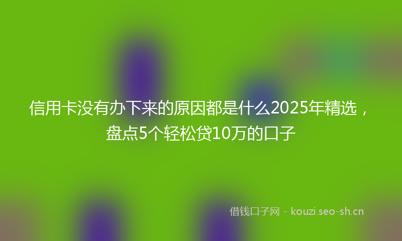 信用卡没有办下来的原因都是什么2025年精选，盘点5个轻松贷10万的口子