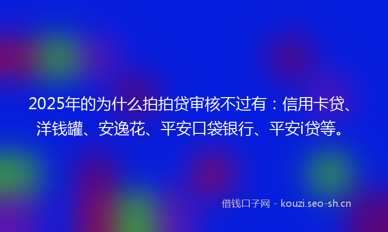 2025年的为什么拍拍贷审核不过有：信用卡贷、洋钱罐、安逸花、平安口袋银行、平安i贷等。