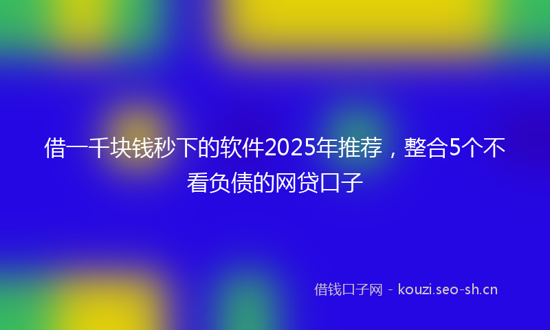 借一千块钱秒下的软件2025年推荐，整合5个不看负债的网贷口子