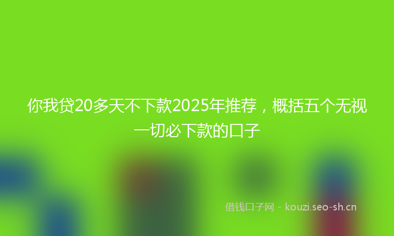 你我贷20多天不下款2025年推荐，概括五个无视一切必下款的口子