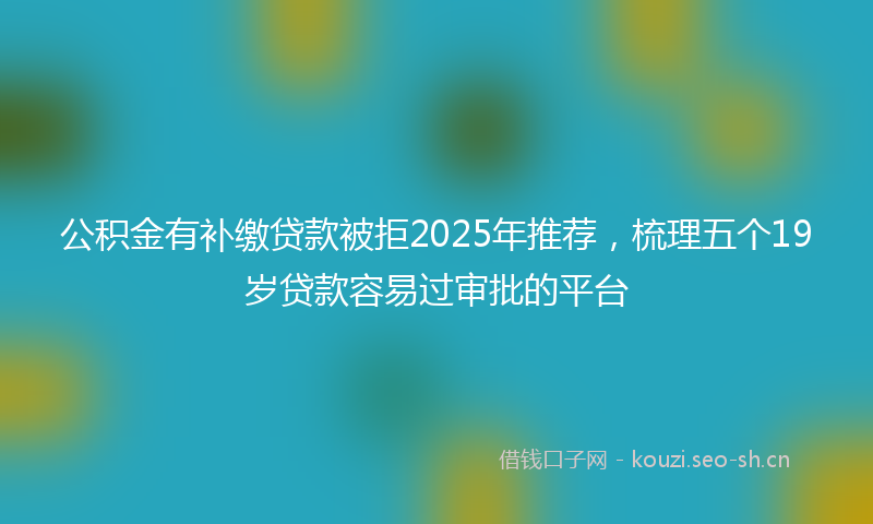 公积金有补缴贷款被拒2025年推荐，梳理五个19岁贷款容易过审批的平台