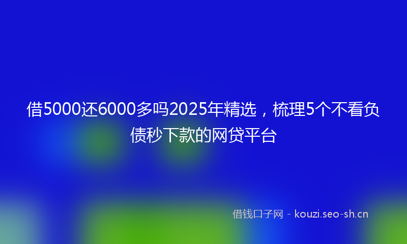 借5000还6000多吗2025年精选，梳理5个不看负债秒下款的网贷平台