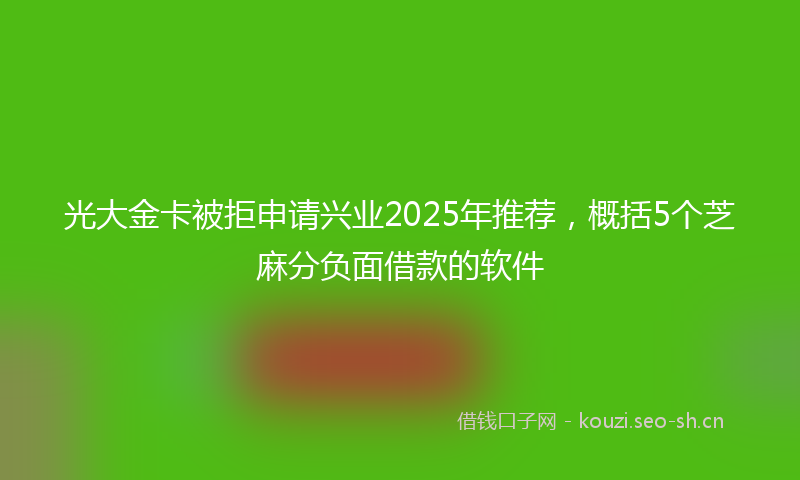 光大金卡被拒申请兴业2025年推荐，概括5个芝麻分负面借款的软件