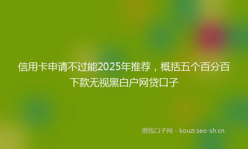 信用卡申请不过能2025年推荐，概括五个百分百下款无视黑白户网贷口子