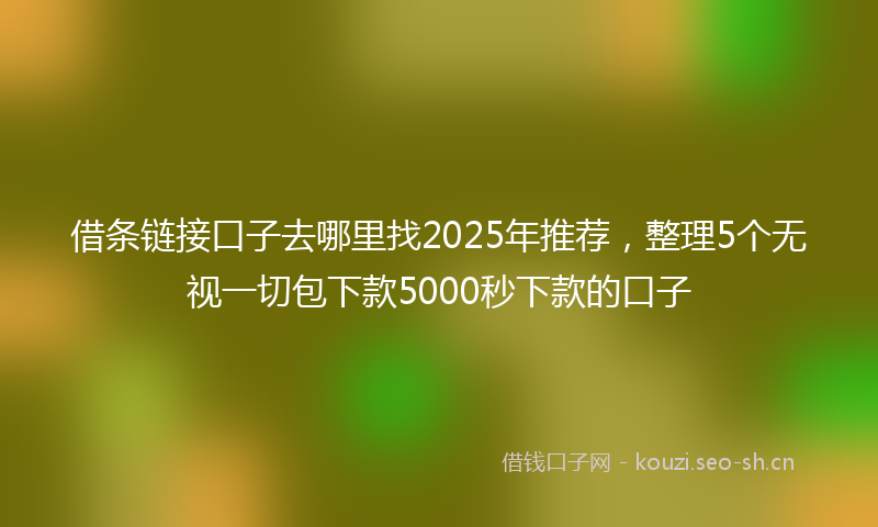 借条链接口子去哪里找2025年推荐，整理5个无视一切包下款5000秒下款的口子
