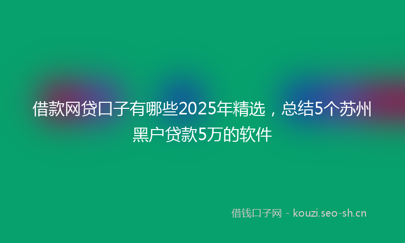 借款网贷口子有哪些2025年精选，总结5个苏州黑户贷款5万的软件