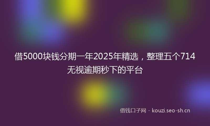 借5000块钱分期一年2025年精选，整理五个714无视逾期秒下的平台