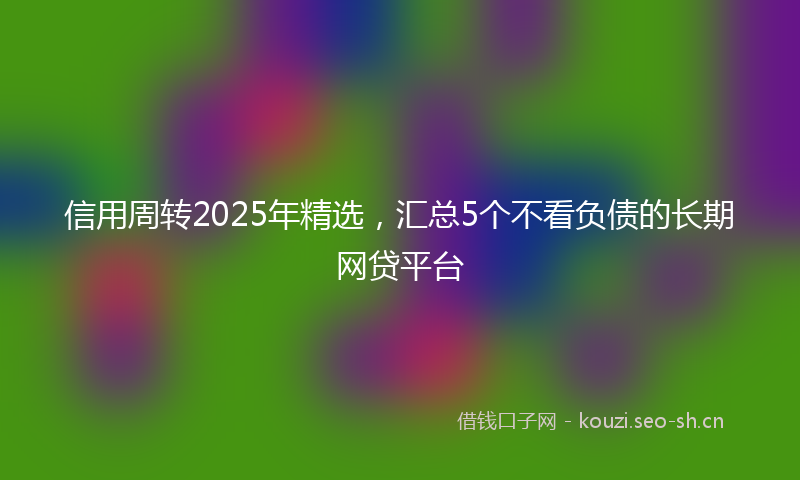 信用周转2025年精选，汇总5个不看负债的长期网贷平台
