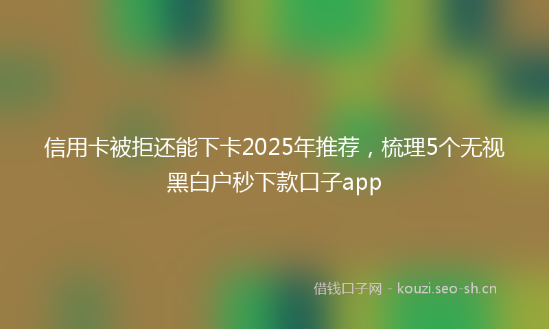信用卡被拒还能下卡2025年推荐，梳理5个无视黑白户秒下款口子app