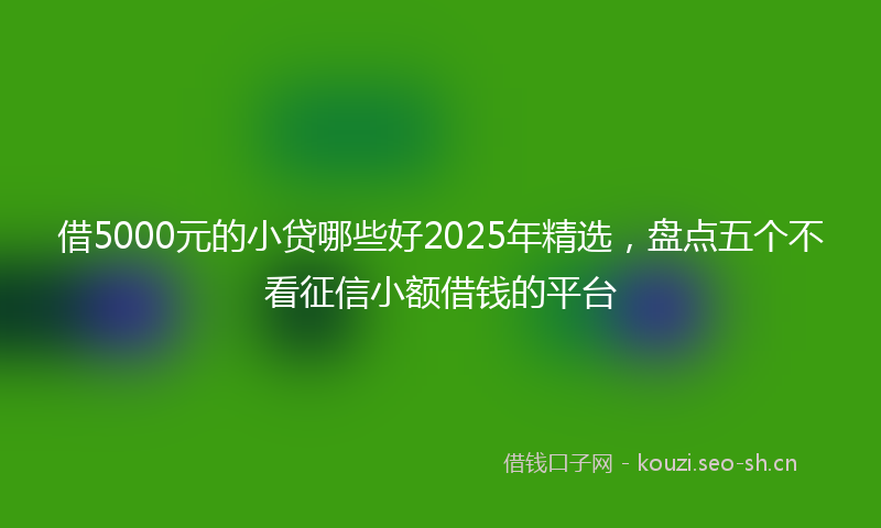 借5000元的小贷哪些好2025年精选，盘点五个不看征信小额借钱的平台