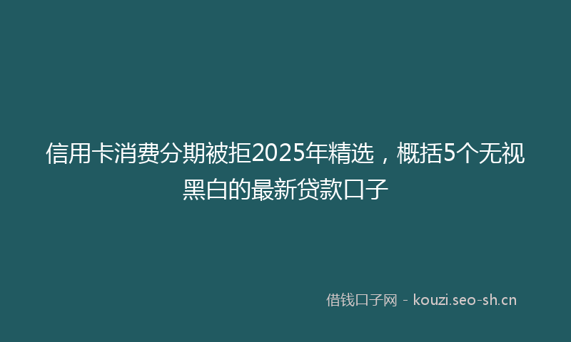 信用卡消费分期被拒2025年精选，概括5个无视黑白的最新贷款口子
