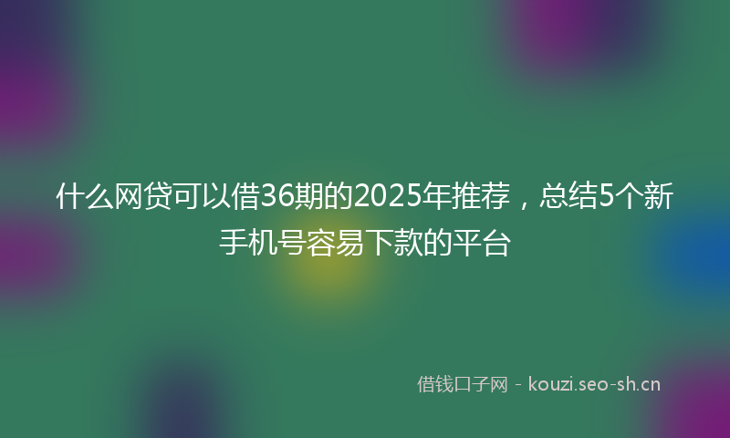 什么网贷可以借36期的2025年推荐，总结5个新手机号容易下款的平台