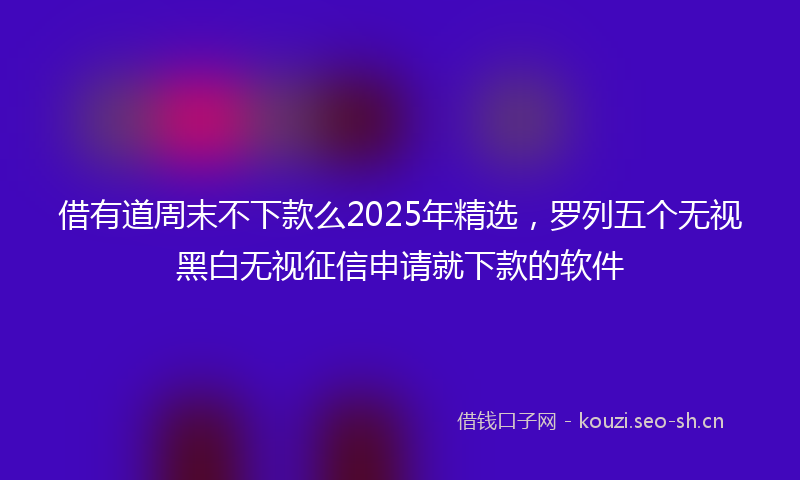 借有道周末不下款么2025年精选，罗列五个无视黑白无视征信申请就下款的软件