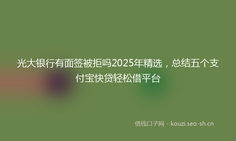 光大银行有面签被拒吗2025年精选，总结五个支付宝快贷轻松借平台