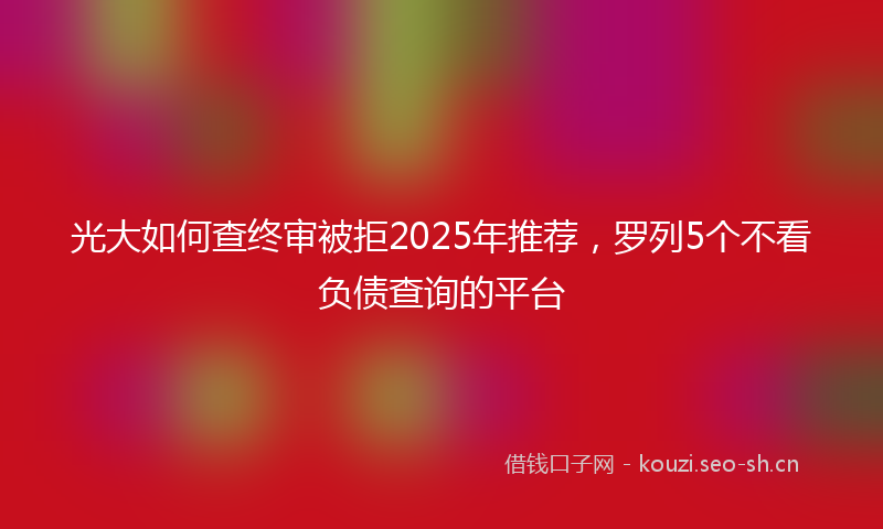 光大如何查终审被拒2025年推荐，罗列5个不看负债查询的平台