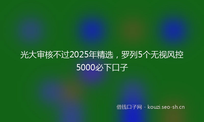 光大审核不过2025年精选，罗列5个无视风控5000必下口子