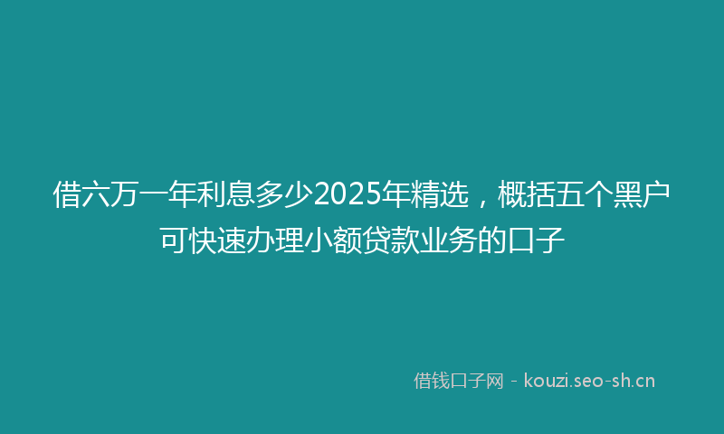 借六万一年利息多少2025年精选，概括五个黑户可快速办理小额贷款业务的口子